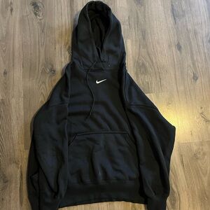 Nike Men's Black Hoodie with White Logo